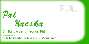 pal macska business card