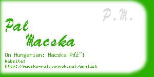 pal macska business card